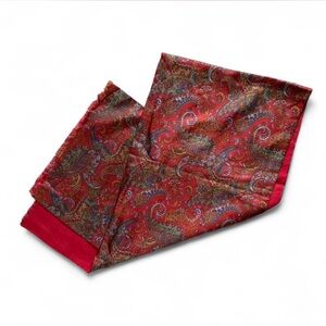 Smithsonian Institution Vintage 80s Silk & Wool Scarf Red Paisley quiet luxury